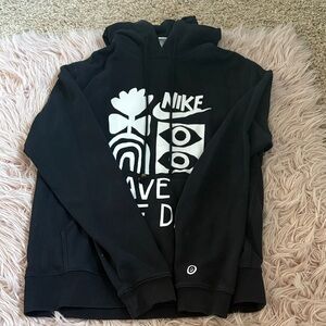 Nike Black Hoodie with White Graphic